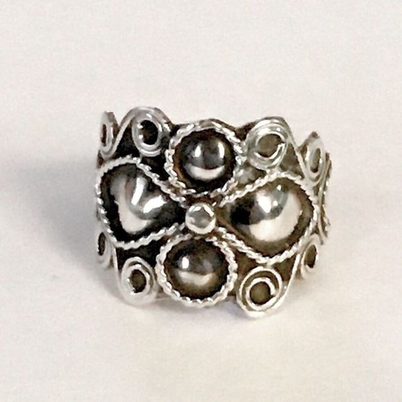 TAXCO Mexican Sterling Silver Mexican Ring Sz 6 - Picture 2 of 8